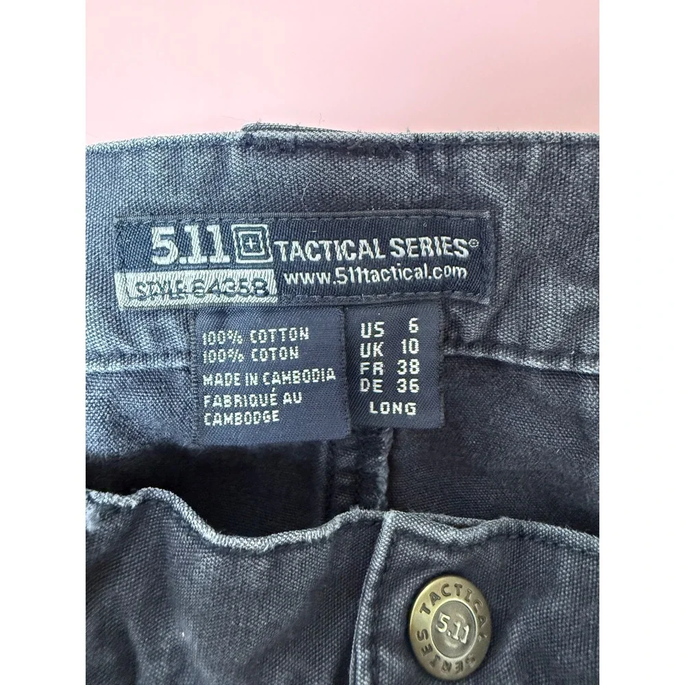 5.11 Tactical Series Cargo Pants Womens Size 6 Long‎ Dark Gray Cotton